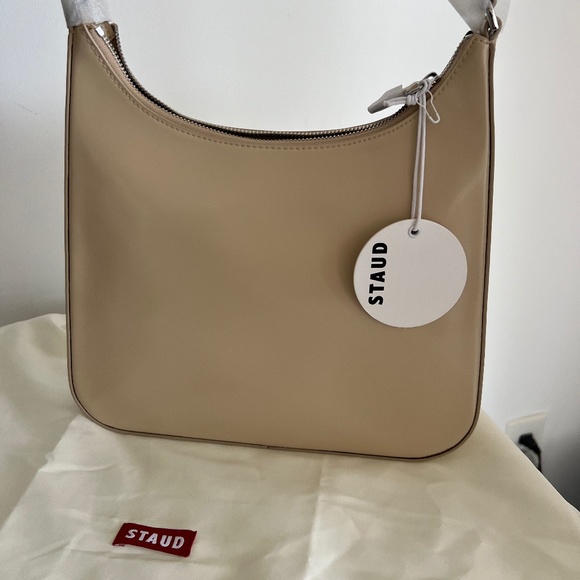 STAUD Handbags - STAUD Alec Oat Leather Bag